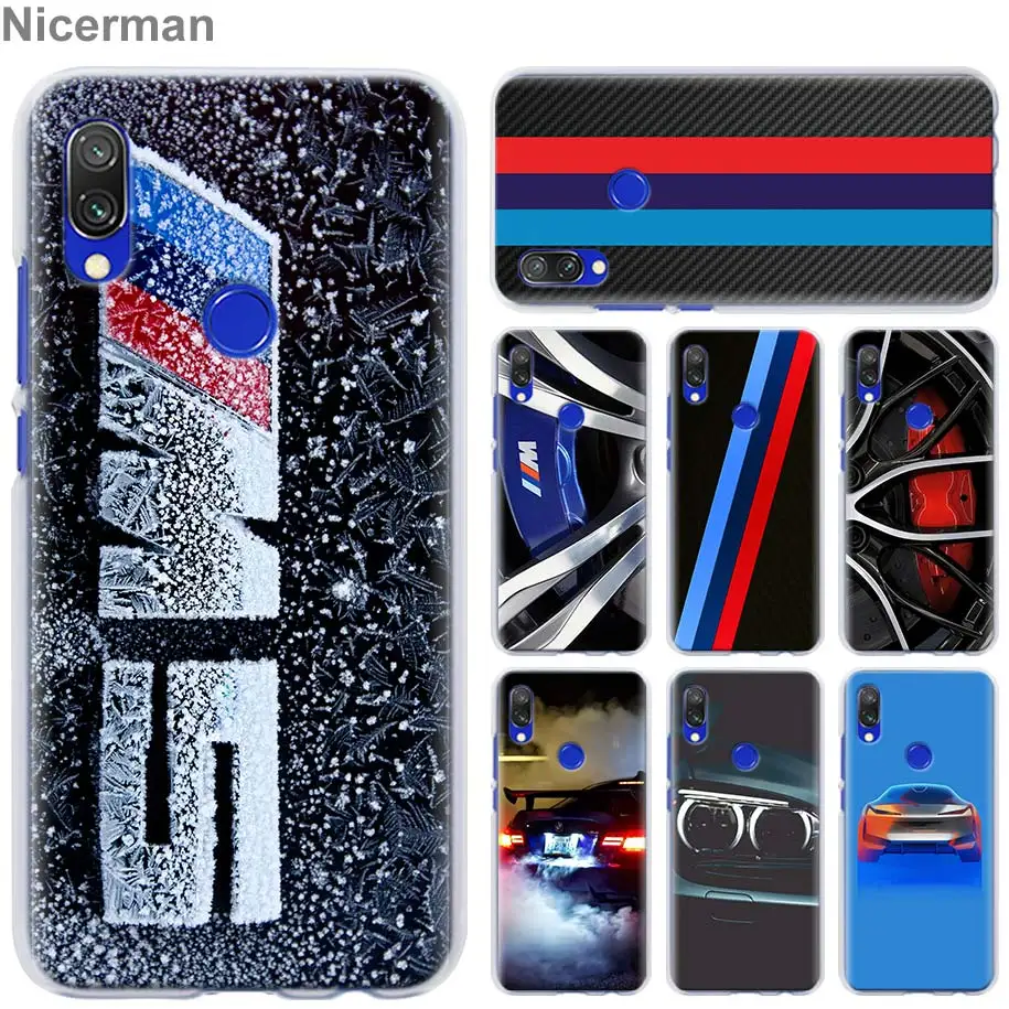 

Azure Blue Red For BMW M Stripe Case Cover for Xiaomi Redmi Note 7 Pro 7 6 5 Plus 5A 6A 4X S2 GO Pocophone F1 Phone case Coque