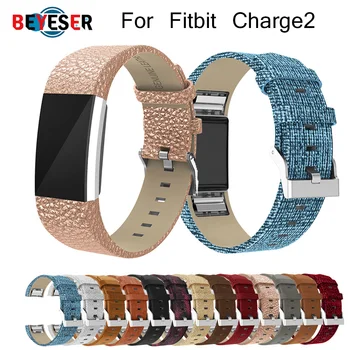 

Replacement Genuine Leather wrist Strap for Fitbit Charge 2 Band Replace Watchband for Charge2 Smart Bracelet With Steel Buckle