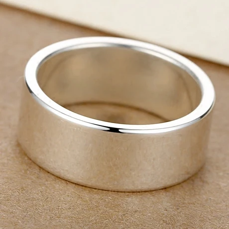 

8MM 999 Sterling Sliver Ring Simple Rings For Woman Men Lovers Personalized Gift