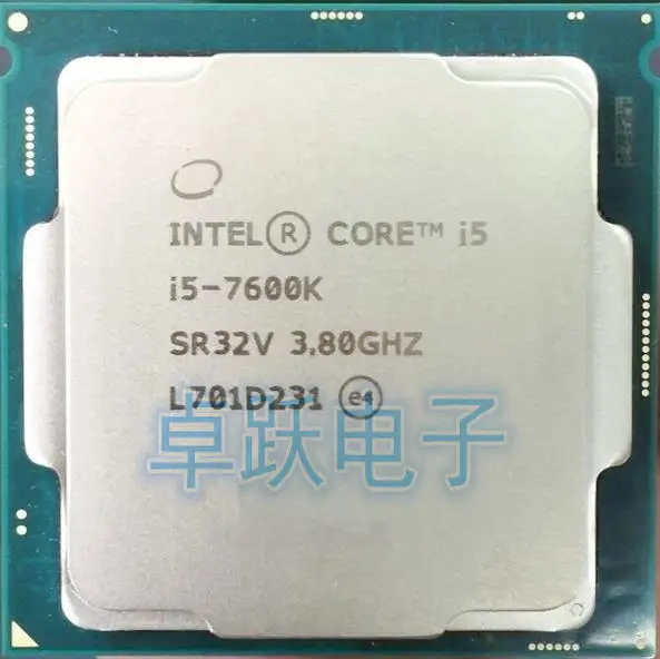 Процессор Intel Core i5 7600K 3 8 ГГц четырехъядерный 6 Мб кэш памяти TDP 91 Вт 14 нанометров
