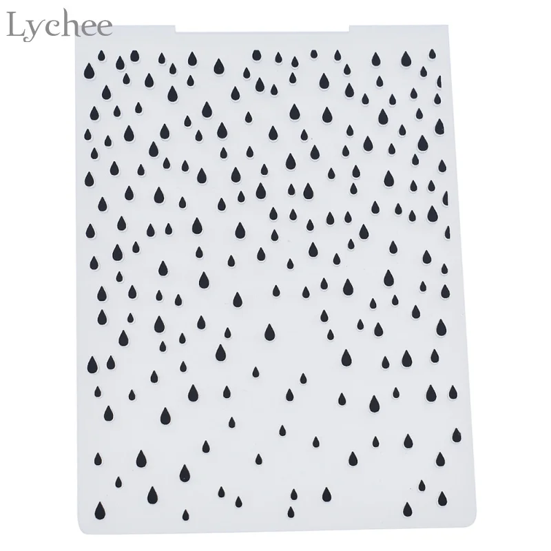 

Lychee Life Irregular Raindrop Plastic Embossing Folder DIY Album Card Plastic Template Stamp Card Making Decoration
