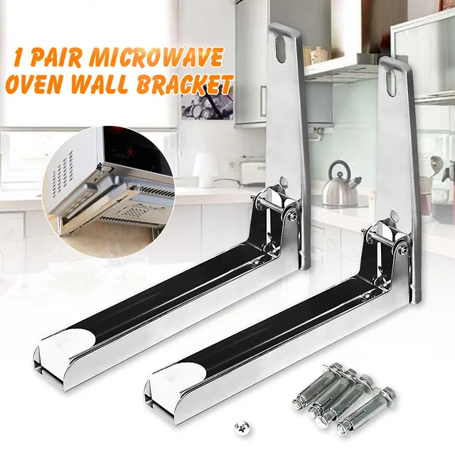 Mtgather Stainless Support Frame Steel Foldable Stretch Shelf Rack Mtgather Stainless Support Frame Steel Foldable Stretch Shelf Rack Microwave Oven Wall Mount Bracket Hot