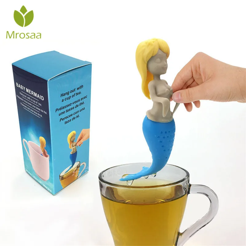 

FDA Grade Silicone Tea Strainer Tea Infuser Sexy Beauty Mermaid Tray Spice Tea Brewing Tools Herbal Filter Teaware Accessories