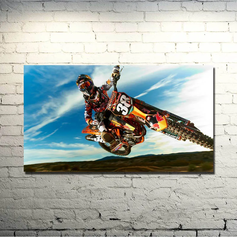 DIRT BIKE JUMP Искусство Шелковый плакат 13x24 24x43 дюйма картина на спортивную тематику