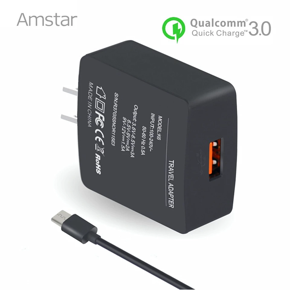 Amstar Быстрая зарядка 3 0 USB настенное зарядное устройство быстрый адаптер питания