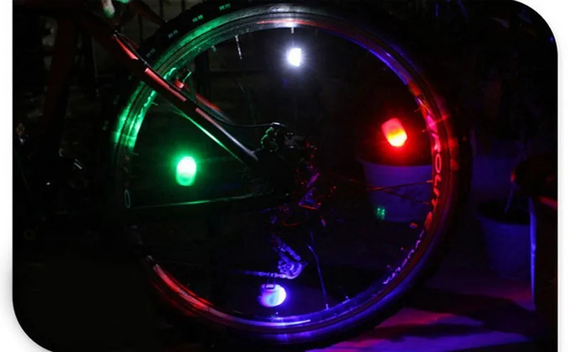 1pc Bicycle Silicone Led Light Head Front Rear Wheel LED Flash Safety Light Lamp 9 Colors With Battery flashlight for bicycle