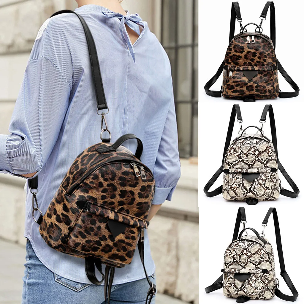 

School Bags for Teenagers Fashion Women Animal Pattern Shoulder Bag Backpack Students School Travel Bag Multi-Function Bagpack
