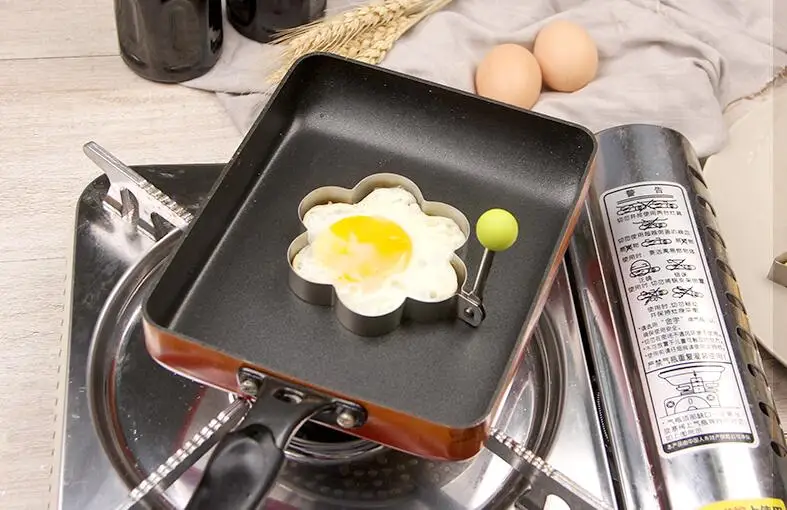 4 стиль Нержавеющая сталь, форма для жарки яиц в виде форма для печенья прессформы Кухня Пособия по кулинарии инструменты форма для омлета жарки инструменты для яиц кухонные гаджет LYQ