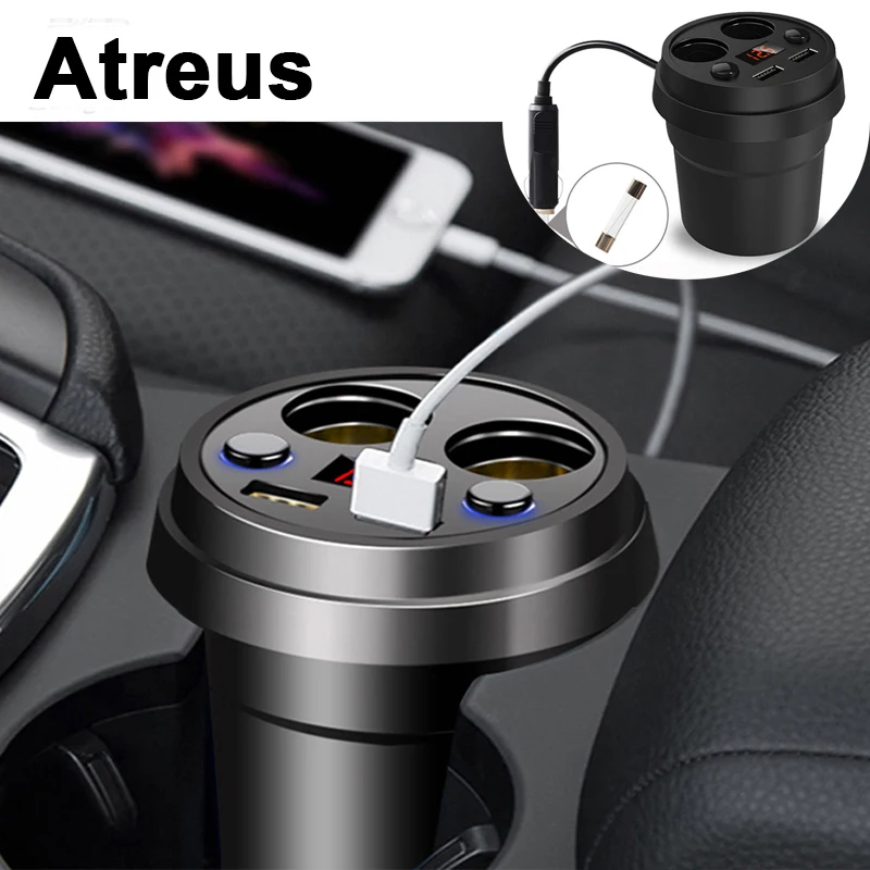 

Atreus For BMW e46 e39 e36 Audi a4 b6 a3 a6 c5 TT Renault duster 2 Lada granta 3.1A Multi-function Car Charger Cigarette Lighter