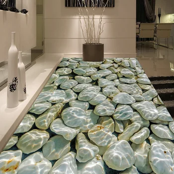 

Photo Wallpaper Modern 3D Pebbles Water Waves Floor Tiles Painting Murals Sticker Living Room PVC Waterproof Wear Wall Paper 3 D