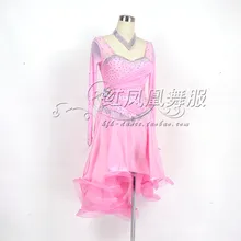 Новые костюмы для латинских танцев, сексуальные костюмы кисея с длинным рукавом для латинских танцев для женщин/девочек, платья для латинских танцев, S-4XL