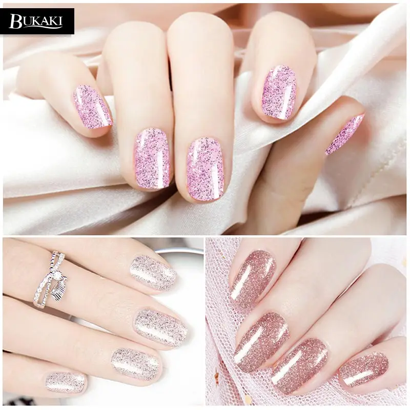 BUKAKI светится в темноте ногти меняя цвет 8 мл, розовый УФ лак для ногтей с блестками Гибридный 3D флуоресцентный гель для дизайна ногтей лак