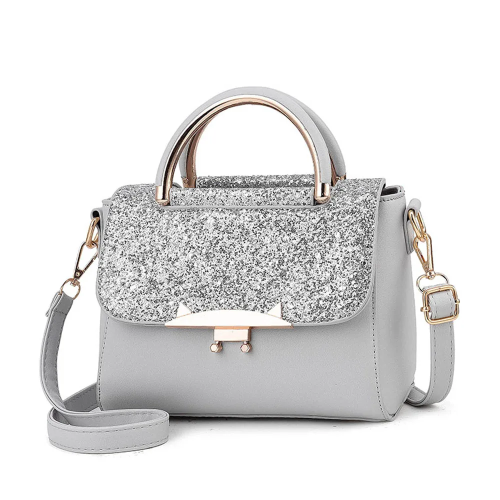 

MVK 2019 Women Handbag Simple Leather Bags Sequin Handbags Luxury Designer for Lady Crossbody Bag over Shoulder Totes Sac a Main