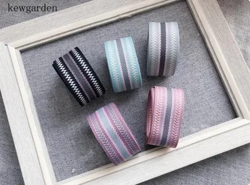

Kewgarden 25mm 1" Stripe Satin Ribbons Handmade Tape DIY Bowknot Brooch Polyester Jacquard Ribbon Garment Accessories 5M / Lot