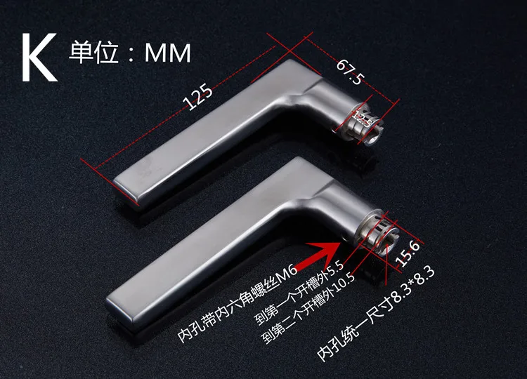 304 maçaneta de aço inoxidável, Design moderno,