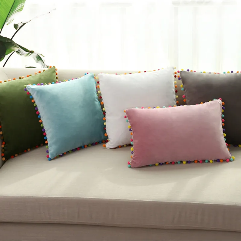 DUNXDECO наволочка для подушки, декоративная наволочка, чехол для подушки в скандинавском стиле, красочные милые шарики, Мягкая Наволочка для детской комнаты