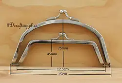 Металлическая рамка для кошелька двусторонняя клейкая застежка на зажиме никель 6 дюймов X 3 дюйма Z103
