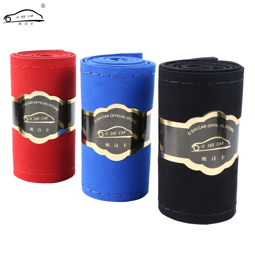 

Sale O SHI CAR Steering Wheel Cover Stitching Style /Universal Artificial leather auto steering-wheel Collar Factory direct