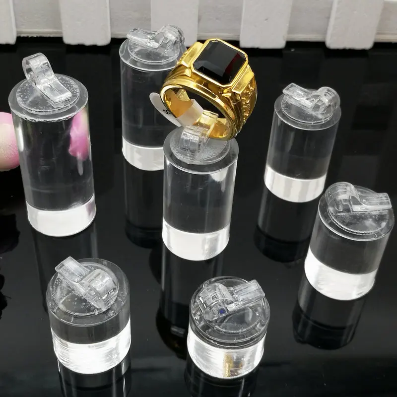 

1Set (7pcs/set) Clear Plastic Finger Ring Display Stand Holder 2.5-5.5"