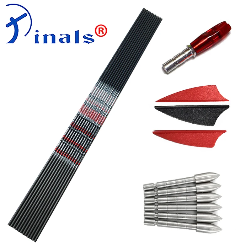 

Archery V3 Spine350-900 Carbon Arrows Shaft Vanes Points Pin Nock Recurve Bow LongBow Hunting Shooting 12Set