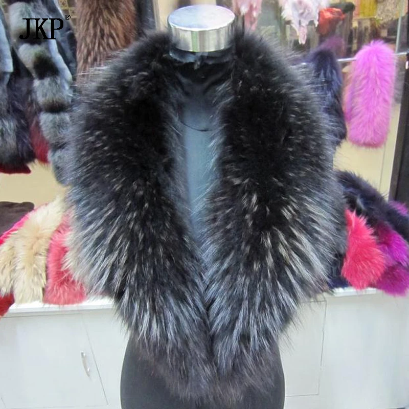 

Real Raccoon fur collar /scarf/natural Genuine Big Raccoon Fur Collar scarf warp shawl