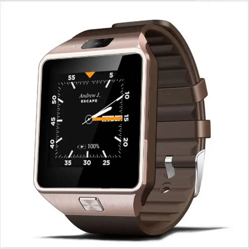 QW09 Смарт-часы Android 4,4 MTK6572 2MP 3g wifi двухъядерный 512 МБ ram 4 Гб rom Bluetooth Smartwatch для IOS Android PK DZ09 GT08 - Цвет: gold