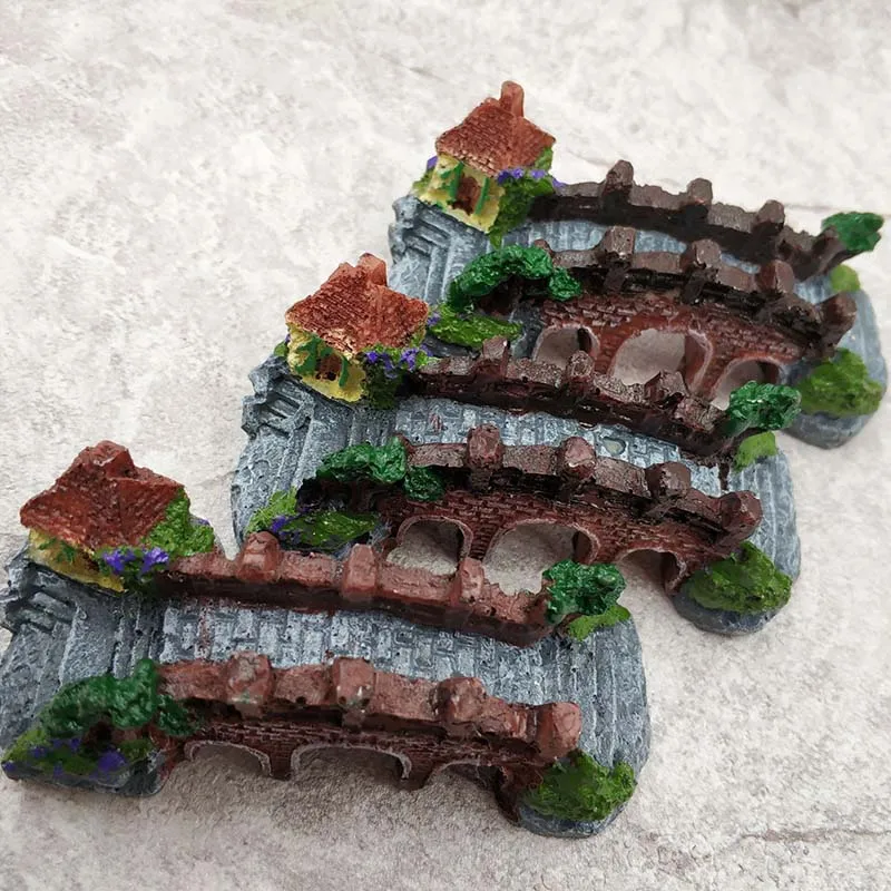 

Aquarium Decoration Resin Aquariums Castle Turtle Climbing Three Eye Bridge Tank Landscape Ornament 1pc