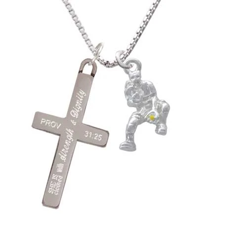 Softball Catcher - Strength and Dignity - Cross Necklace (1)