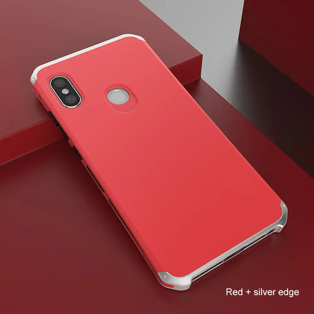 Чехол для телефона с металлической рамкой для Xiaomi Redmi Note 7, 6, 5 Pro, 5A, 4, 4X, чехол 3 в 1, гибридный жесткий чехол из поликарбоната для Xiaomi Mi5 Mi, 8, 9, 6 Mix Capa - Цвет: red silver
