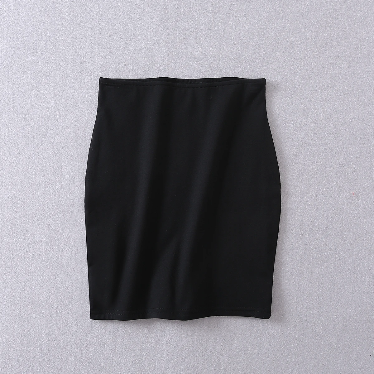 Женская двухслойная эластичная талия узкая юбка-карандаш облегающая мини-юбка - Цвет: black