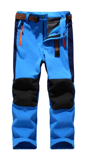 Акция; детские штаны; теплые брюки в стиле пэчворк; ветрозащитные водонепроницаемые спортивные детские штаны для мальчиков и девочек - Цвет: Blue