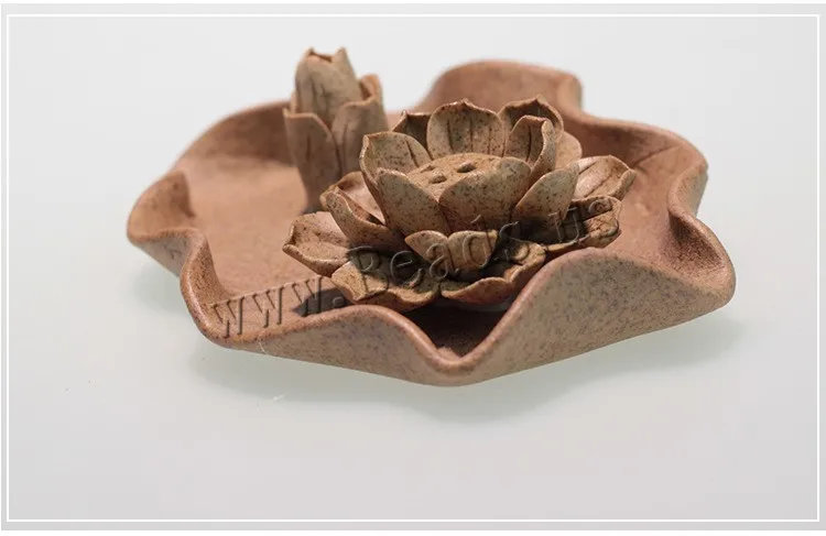 Ceramic Incense Burner Holder Portable Porcelain Lotus Flower Censer  Aromatherapy Furnace Holder Use In Home Office Teahouse
