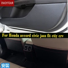 Автомобильные накладки на переднюю и заднюю дверь сиденья анти-кик коврик аксессуары для Honda Accord Civic Jazz Fit City Grace Crv CR-V Hrv Hr-v Vezel