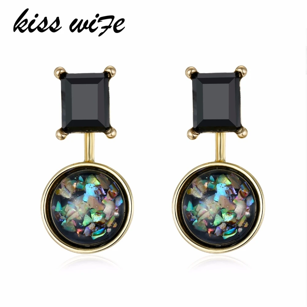 

KISSWIFE Vintage Geometric Detachable Statement Earrings New Design Square and Round Ear Stud Earrings Fashion Jewelry Women Gi