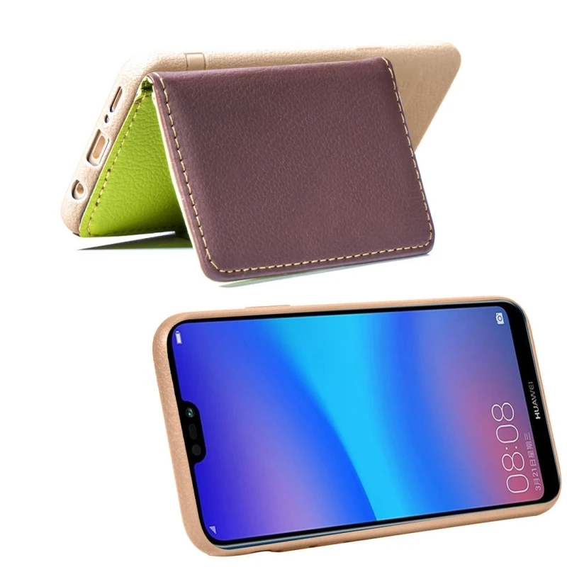 Кожаный магнитный чехол в форме листа для Huawei P20 Lite / Nova 3e & Pro с держателем и