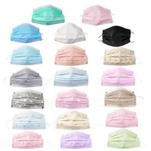 10 шт./лот, черная Нетканая одноразовая маска для лица, 3 слоя, Ушная петля, активированный уголь, противопылевые маски для лица