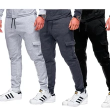 HuLooXuJi мужские брюки для пробежек хип-хоп шаровары Новые мужские брюки однотонные брюки с несколькими карманами спортивные штаны Размер США: M-3XL