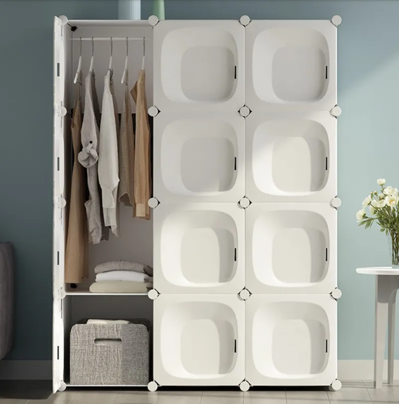 Белый роскошный современный полипропиленовый пластиковый шкаф для спальни, шкаф для хранения одежды, шкаф для одежды, металлический каркас, подвесной шкаф B534