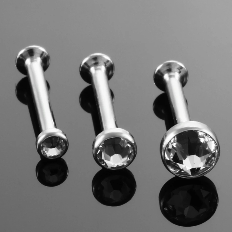 1pc 16G G23 Titanium internally threaded Gem Labret Lip Morne Rings Earrings Stud CZ Cartilage Tragus Piercings Body Jewelry - Image 3