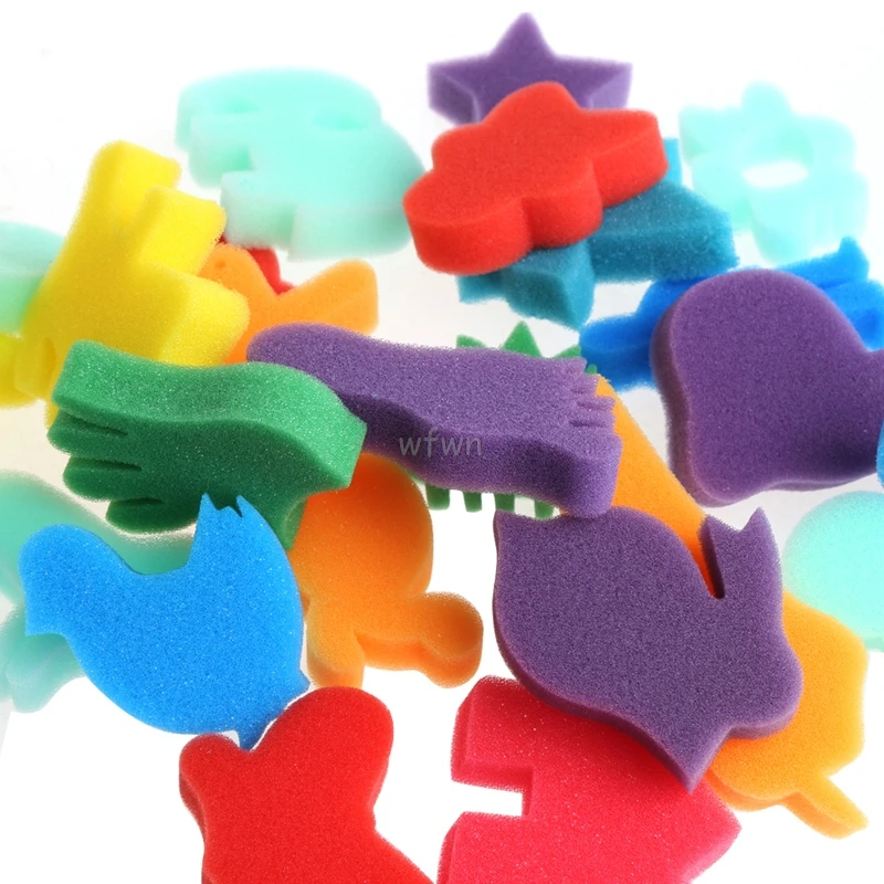 

24Pcs Sponge Set Children Kids Art Craft Painting DIY Toy Home Education School Painting Sponges MAY07 dropshipping