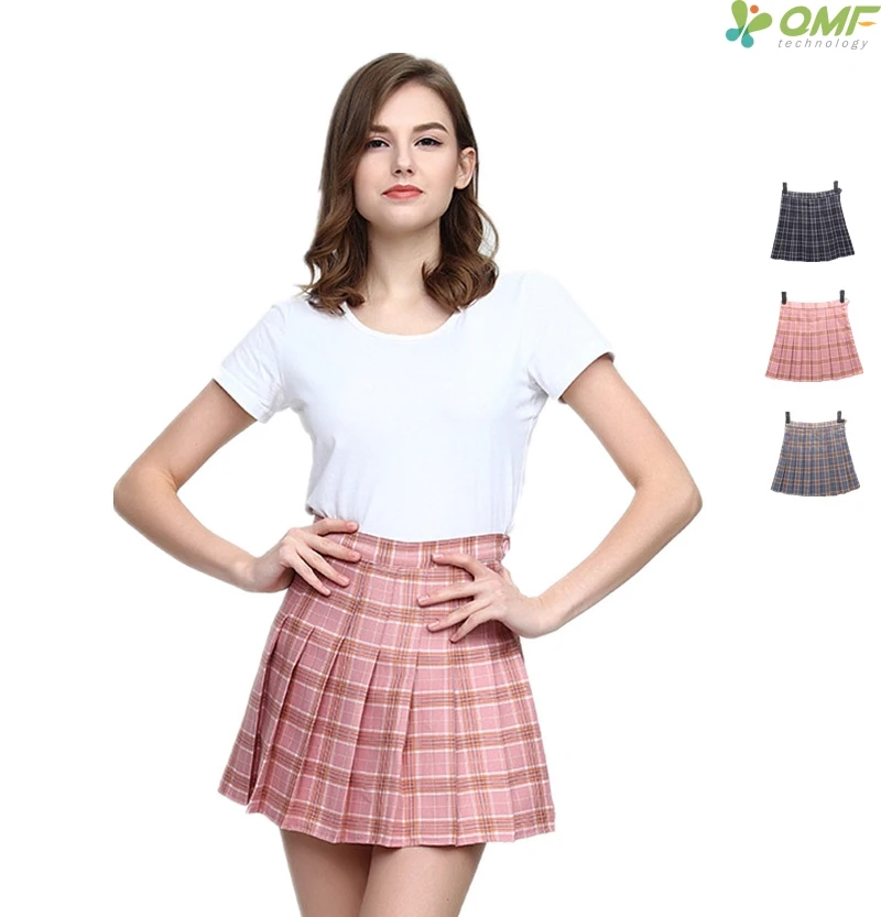 Tartan Tennis Skirts Pleated A line Skirt With Shorts High Waist Skater ...