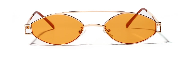 Kachawoo маленькая оправа солнцезащитные очки овальные унисекс Ретро Мужские аксессуары женские солнцезащитные очки оранжевые металлические Uv400 подарок на день рождения - Цвет линз: clear orange
