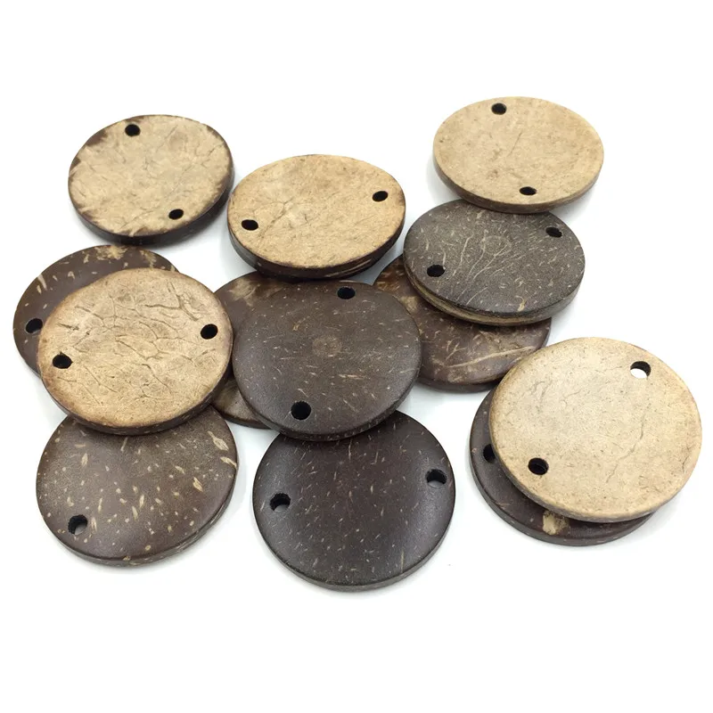 

10Pcs Brown Natural Cocnut Shell Round Connectors Connecteurs DIY Jewelry DIY Making 34mm