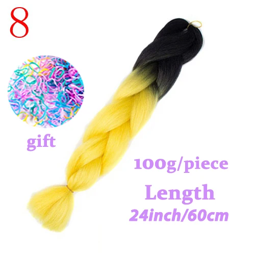 LISI волосы 24 дюйм плетение волос для наращивания Jumbo вязание крючком косы синтетические волосы стиль 100 г/шт. чистый блонд розовый зеленый - Цвет: 4/30HL