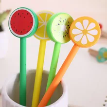 4 шт./партия Новинка черные чернила фрукты ролик-ручка гелевая ручка, рекламная ручка школьные офисные принадлежности