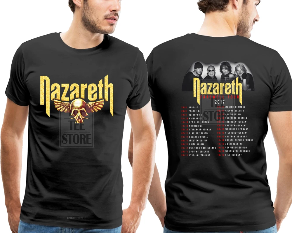 Новинка Nazareth forewell Tour Футболка мужская Черная Размер S до 4Xl - Цвет: Черный