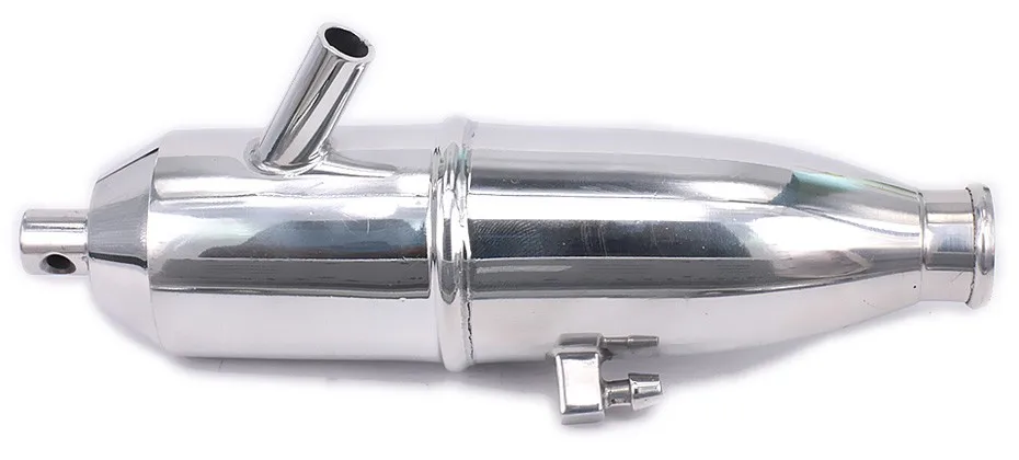 Polished Alloy Aluminum Tuned Side Exhaust Muffler Pipe  (2)