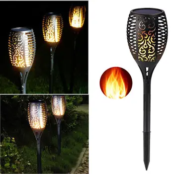

New Solar Flame Flickering Lawn Lamp Led Torch Light Realistic Dancing Flame Light Waterproof Outdoor Garden Decor Lamp Hot