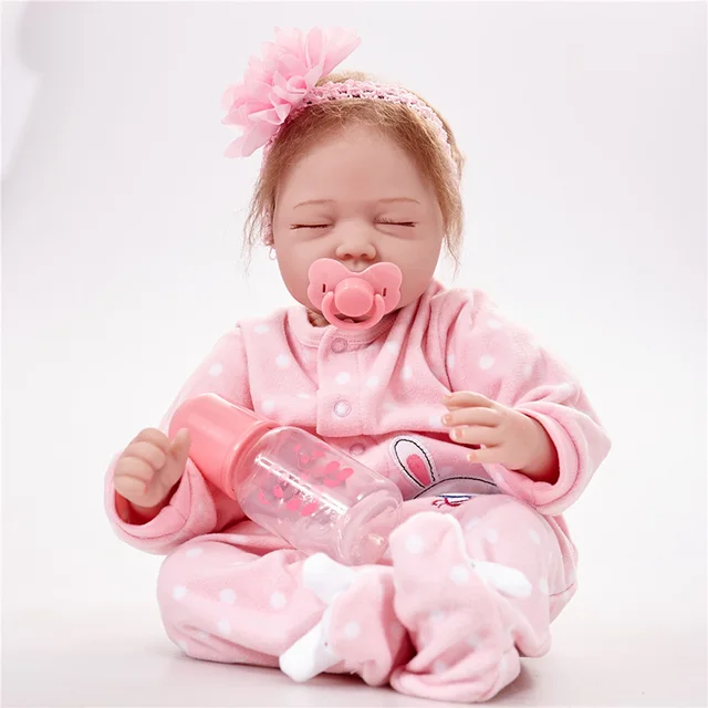 Reborn Baby Doll Closed Eyes for Doll 55cm Silicone Boy Girl Toy Reborn