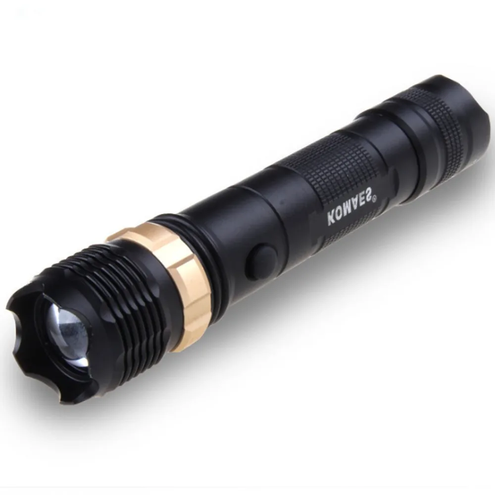 Bright LED Rechargeable Lithium Battery Flashlight Long Distance Beam